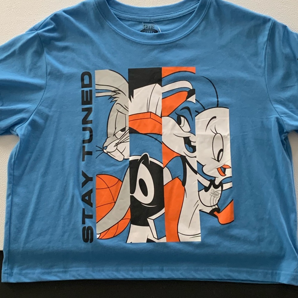 Rue 21 Blue Space Jam Cropped T-Shirt